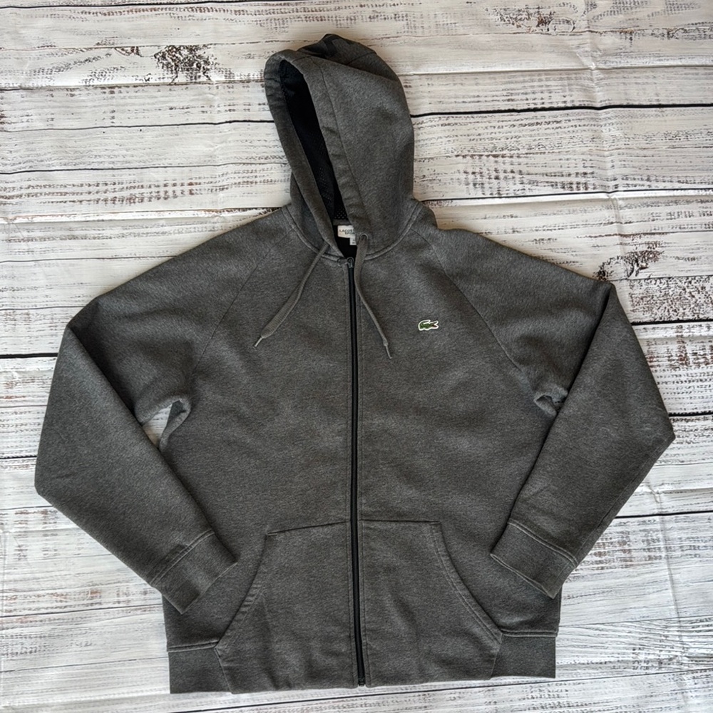 Lacoste Gray Zip-Up Hoodie Men’s size XL